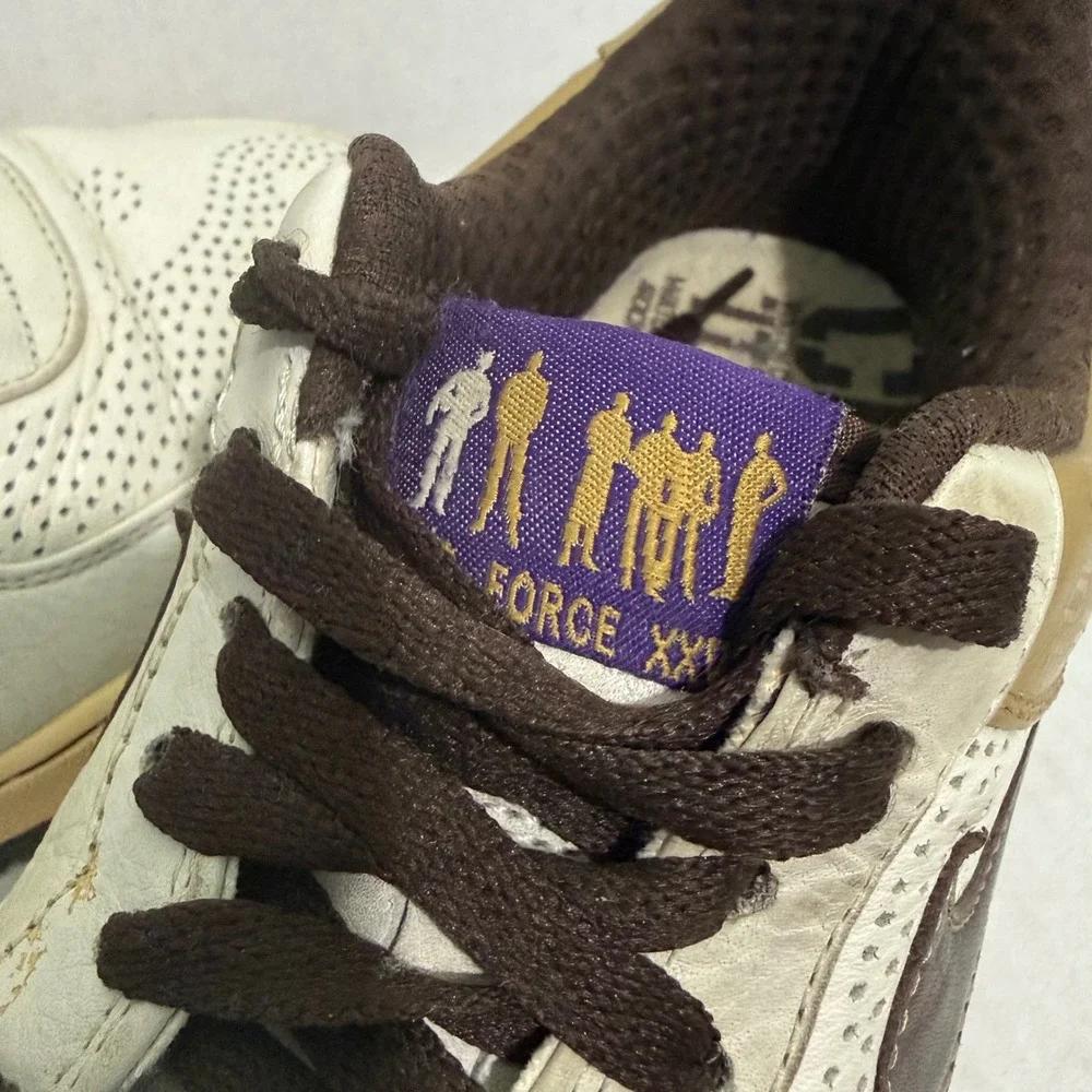 Nike Air Force 1 Low 07 Supreme 25th Anniversary 315087-121 White Gold Brown 8.5